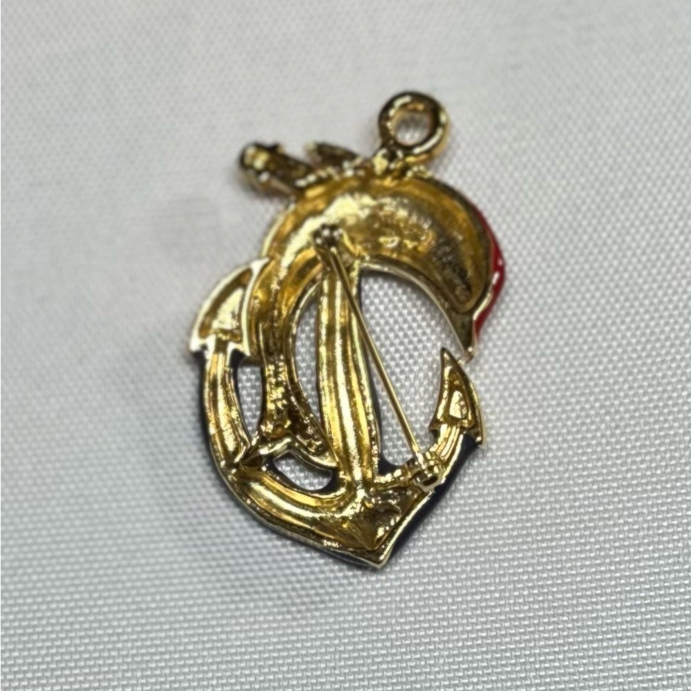 Vintage Covani Dolphin Anchor Brooch - Picture 2 of 3